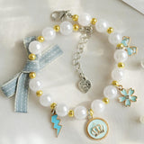 Pet Bow Pearl Collar