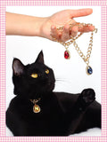 Pet Necklace Heart Water Drop Gems Pendant