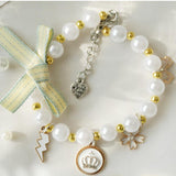 Pet Bow Pearl Collar